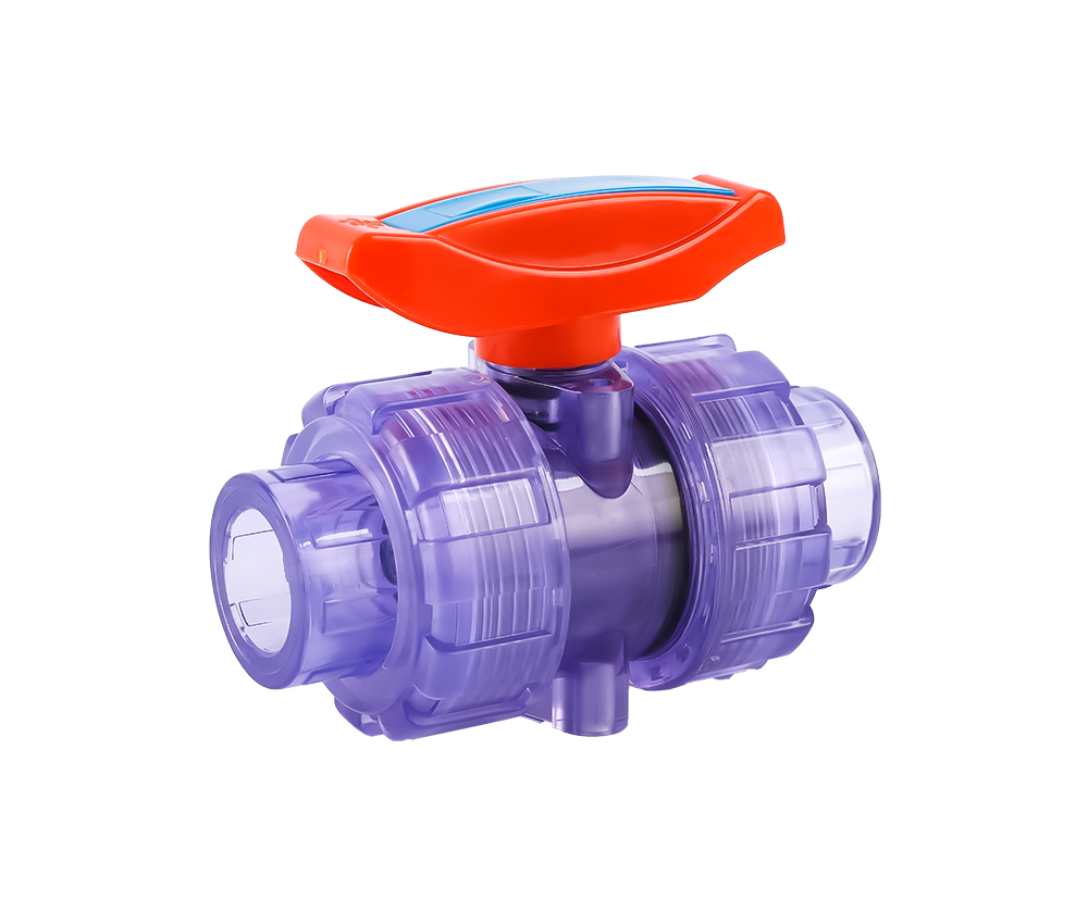 Transparent Double Union Ball Valve